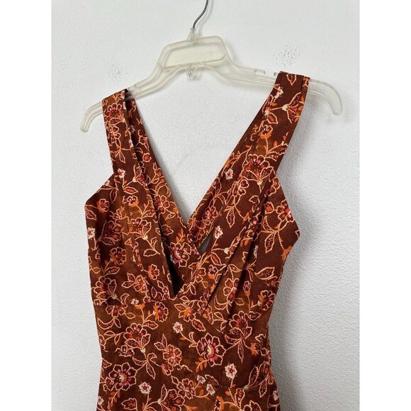 J. Crew Collection Cross Back Ruffle Midi Dress Vtg Vines Burnished Pecan 6 NEW - Picture 4 of 16